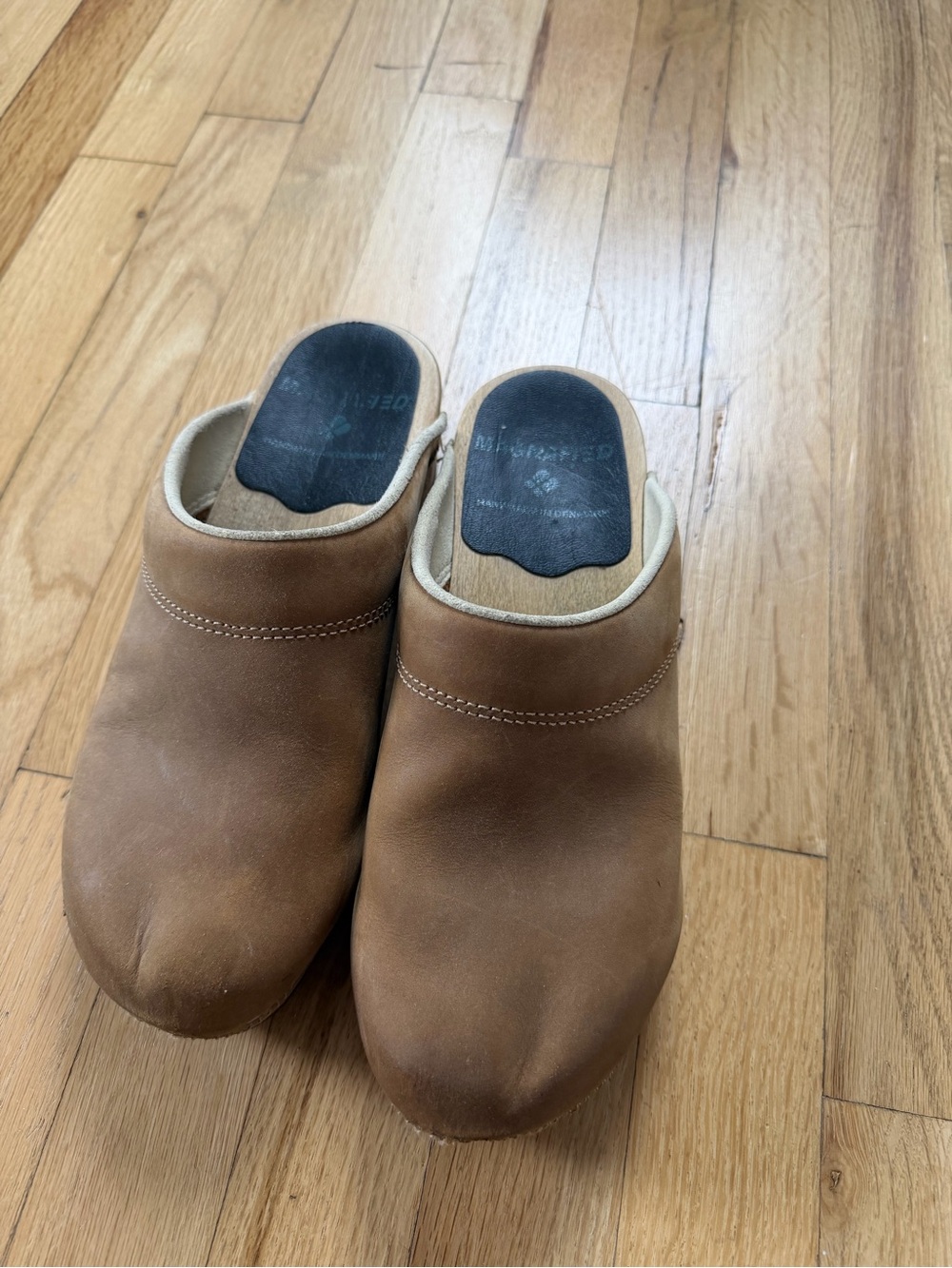 Brown Leather Clogs
